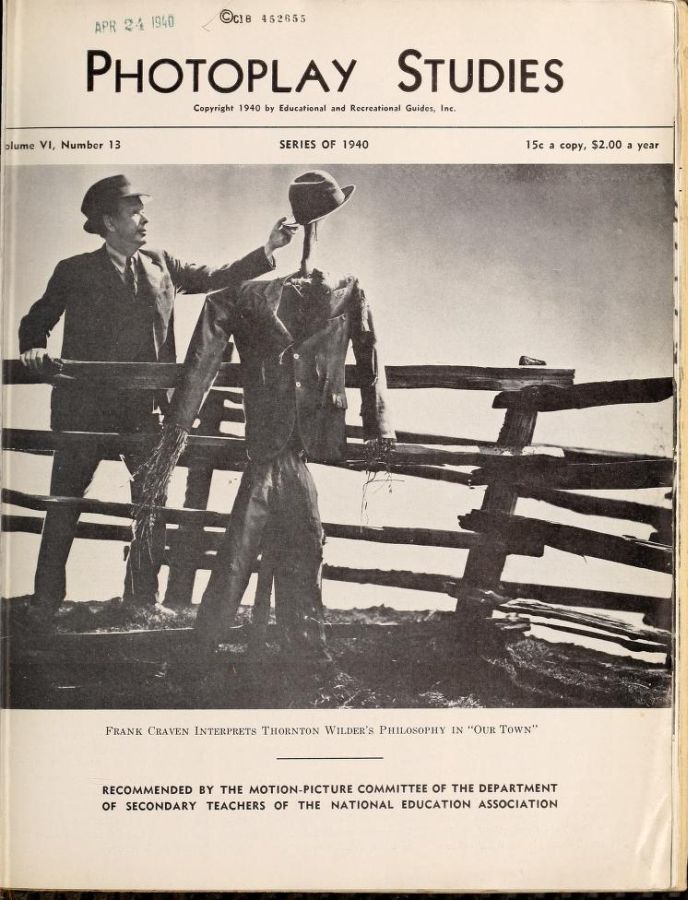 PHOTOPLAY STUDIES magazine side cover Issue 13  1940