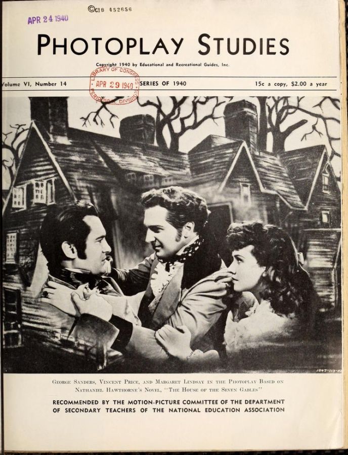 PHOTOPLAY STUDIES magazine side cover Issue 14  1940