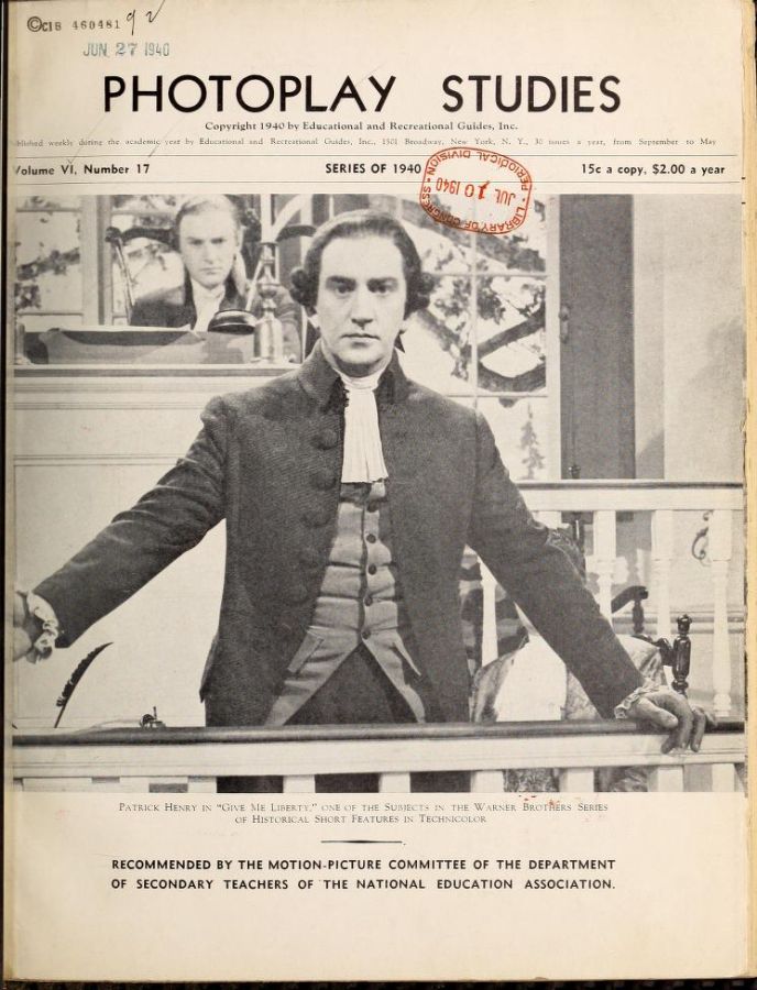 PHOTOPLAY STUDIES magazine side cover Issue 17  1940