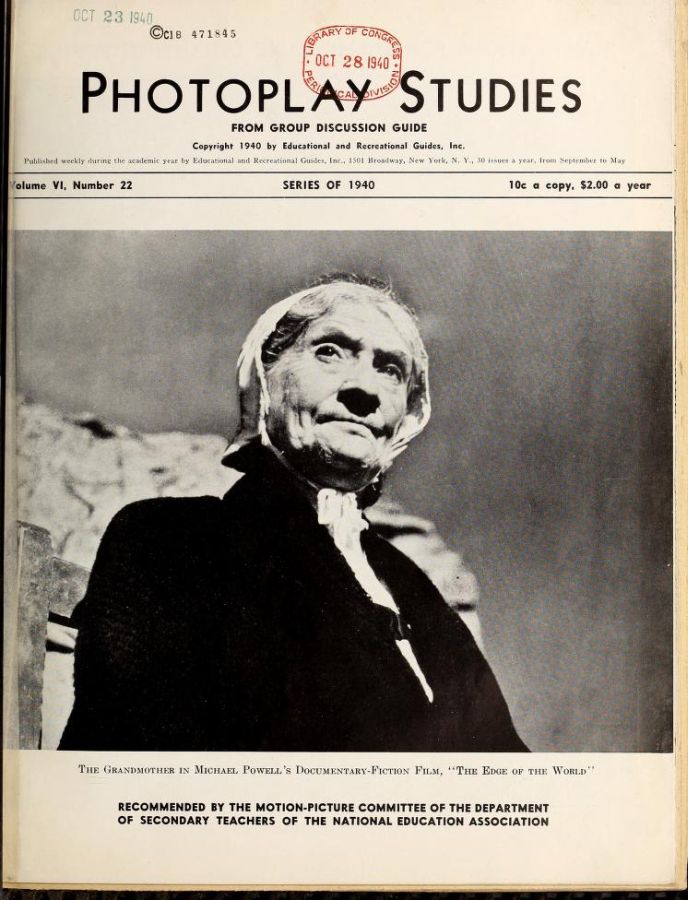 PHOTOPLAY STUDIES magazine side cover Issue 22  1940
