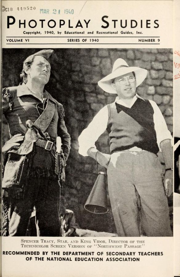 PHOTOPLAY STUDIES magazine side cover Issue 9  1940