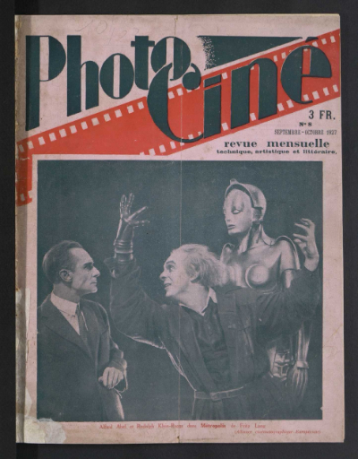 PHOTO-CINE magazine side cover Issue 8  September/October 1927