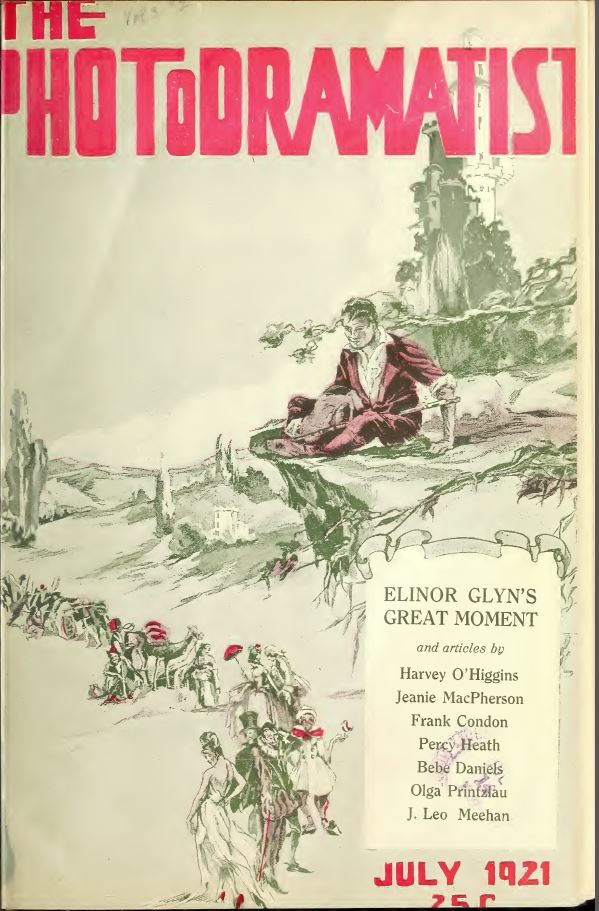 PHOTODRAMATIST magazine side cover July 1921