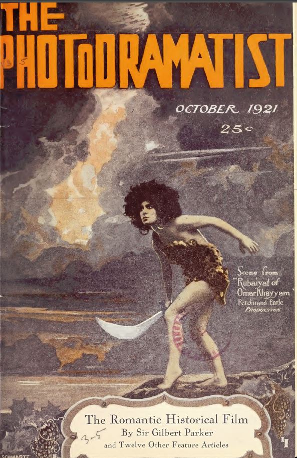 PHOTODRAMATIST magazine side cover October 1921