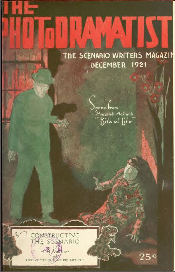 PHOTODRAMATIST magazine side cover December 1921
