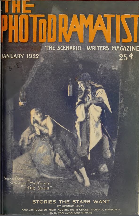 PHOTODRAMATIST magazine side cover January 1922