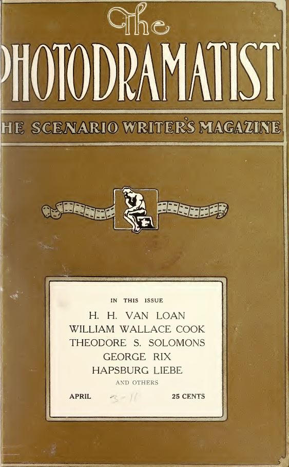 PHOTODRAMATIST magazine side cover April 1922