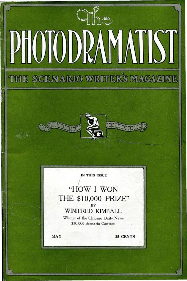 PHOTODRAMATIST magazine side cover May 1922