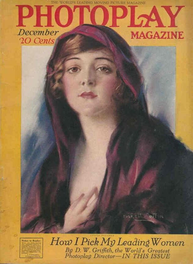PHOTOPLAY magazine side cover Issue 91 December 1918