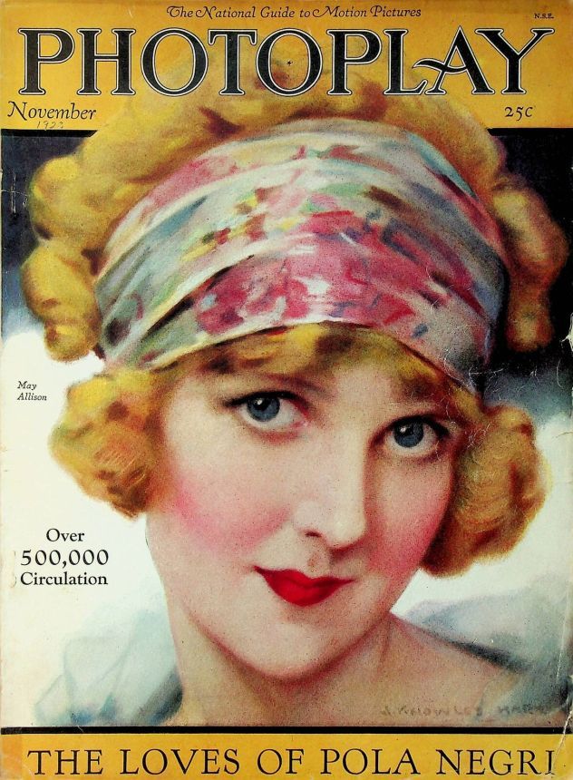 PHOTOPLAY magazine side cover Issue 150 November 1923