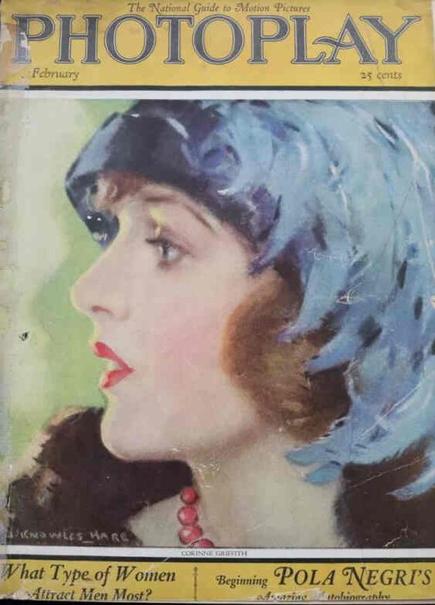 PHOTOPLAY magazine side cover Issue 153 February 1924