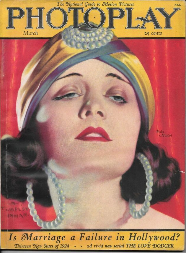 PHOTOPLAY magazine side cover Issue 154 March 1924