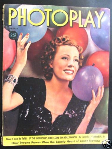 PHOTOPLAY magazine side cover Issue 320 January 1938