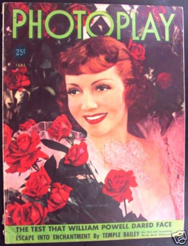PHOTOPLAY magazine side cover Issue 325 June 1938