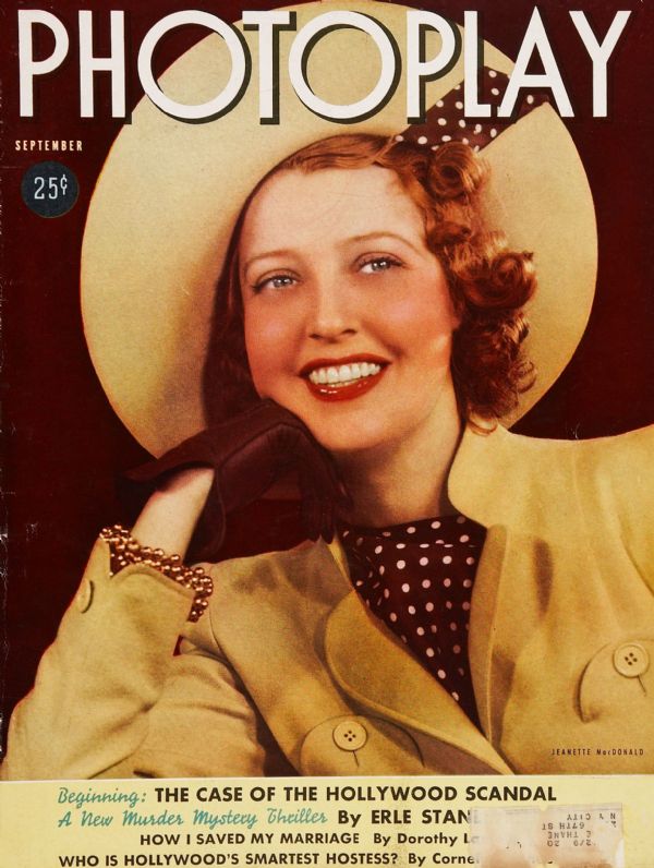 PHOTOPLAY magazine side cover Issue 328 September 1938