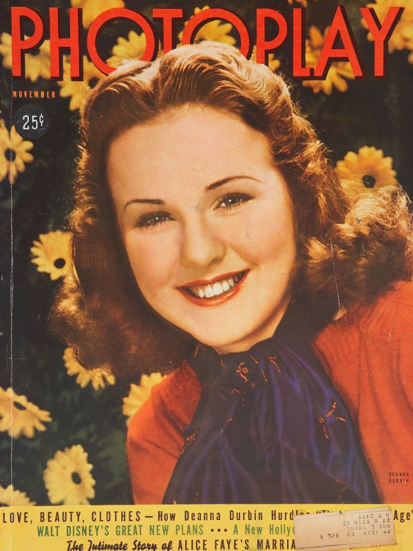 PHOTOPLAY magazine side cover Issue 330 November 1938