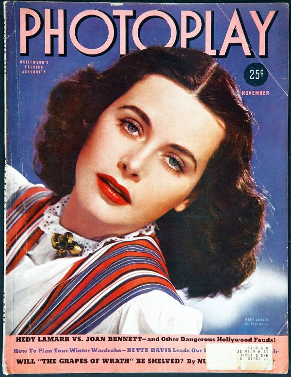 PHOTOPLAY magazine side cover Issue 342 November 1939
