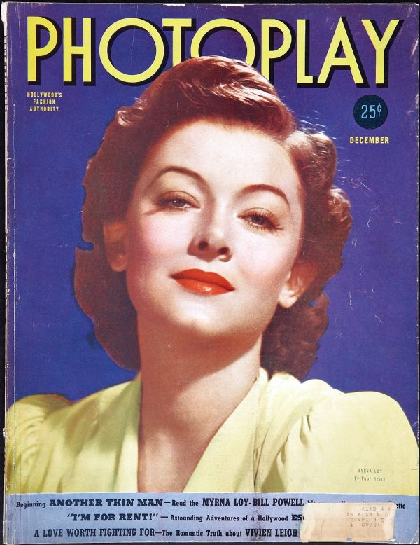 PHOTOPLAY magazine side cover Issue 343 December 1939