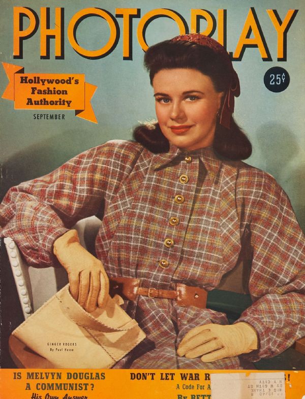 PHOTOPLAY magazine side cover Issue 352 September 1940