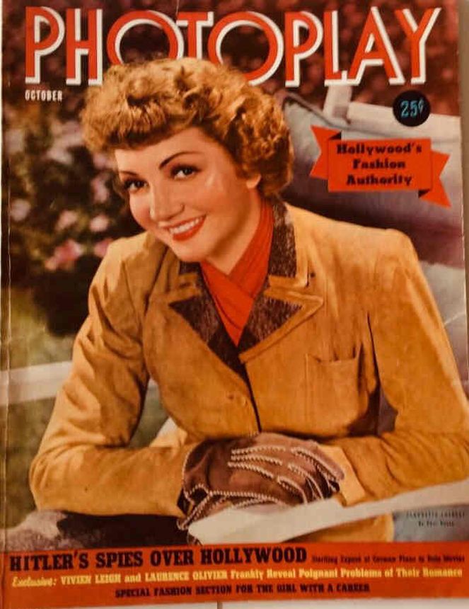 PHOTOPLAY magazine side cover Issue 353 October 1940