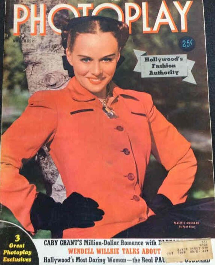 PHOTOPLAY magazine side cover Issue 354 November 1940
