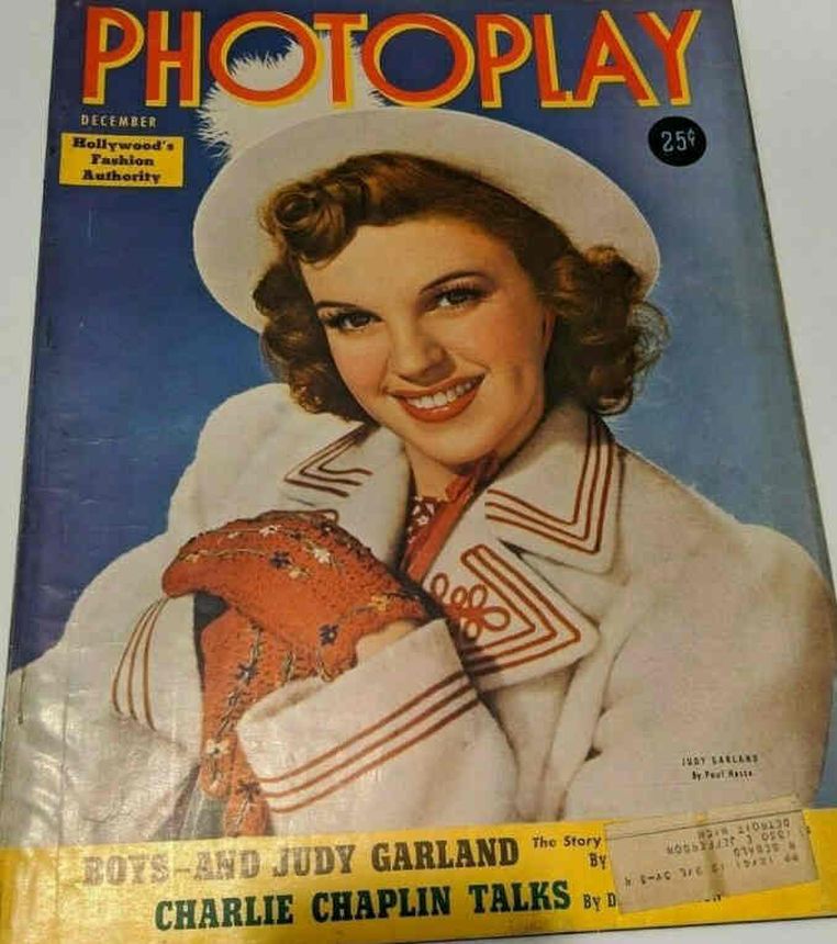 PHOTOPLAY magazine side cover Issue 355 December 1940