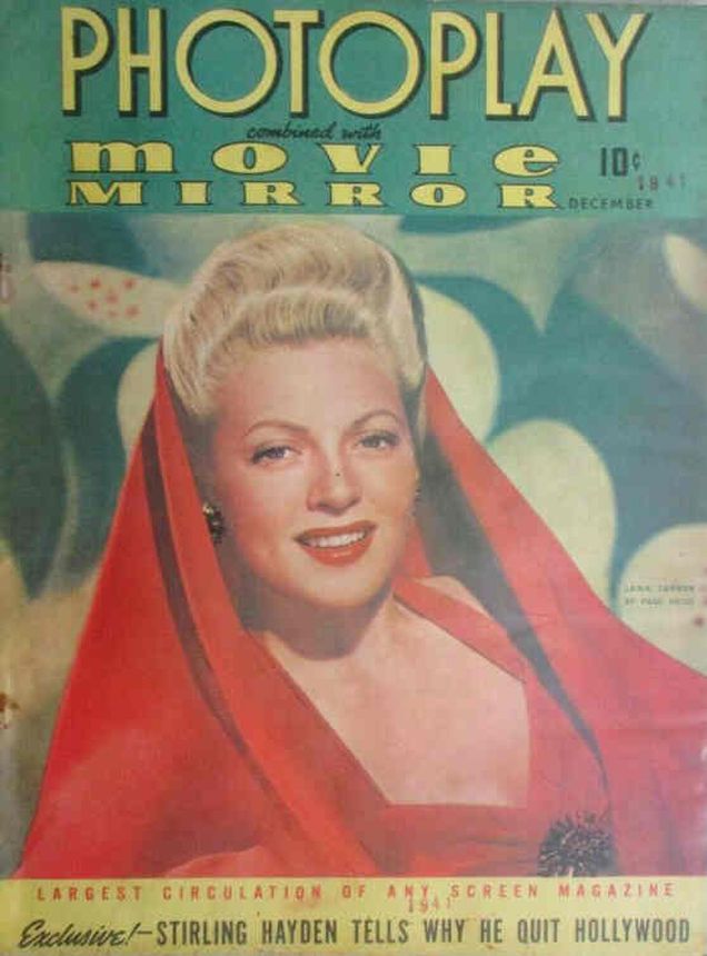 PHOTOPLAY magazine side cover Issue 367 December 1941