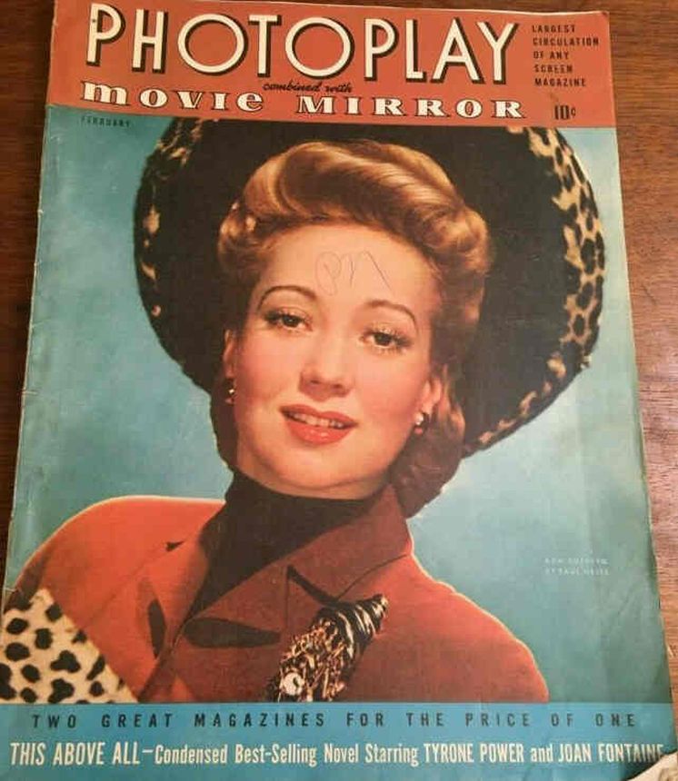 PHOTOPLAY magazine side cover Issue 369 February 1942