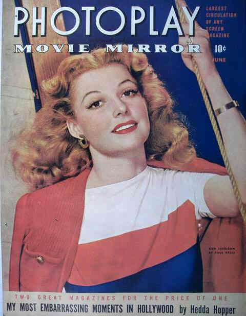 PHOTOPLAY magazine side cover Issue 373 June 1942