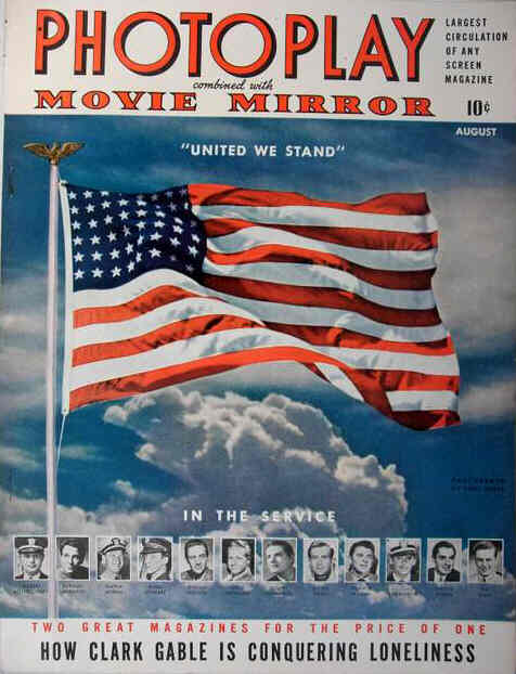 PHOTOPLAY magazine side cover Issue 375 August 1942
