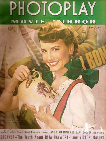 PHOTOPLAY magazine side cover Issue 387 August 1943