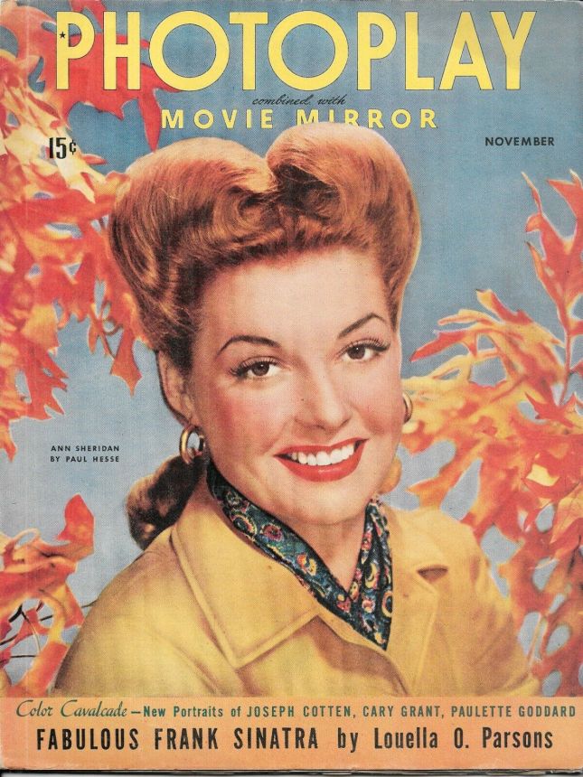 PHOTOPLAY magazine side cover Issue 390 November 1943