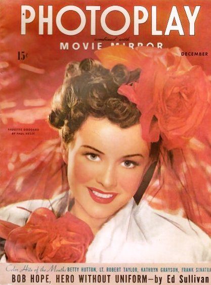 PHOTOPLAY magazine side cover Issue 391 December 1943