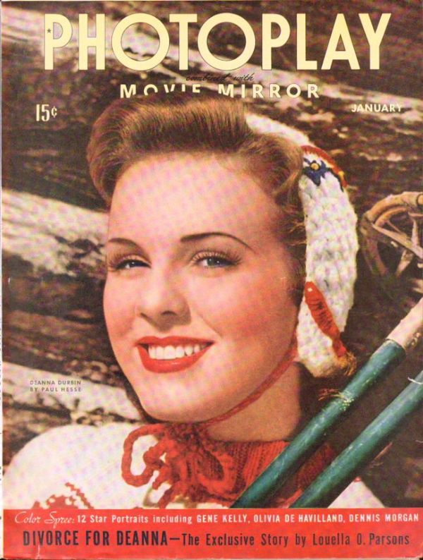 PHOTOPLAY magazine side cover Issue 392 January 1944