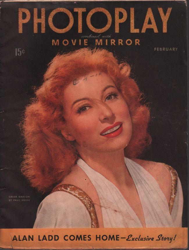 PHOTOPLAY magazine side cover Issue 393 February 1944