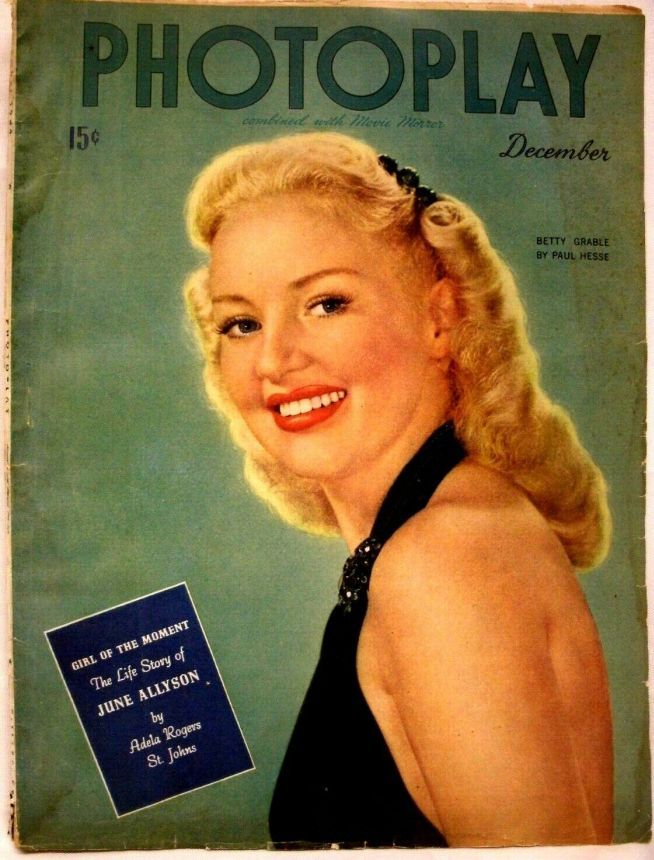 PHOTOPLAY magazine side cover Issue 403 December 1944
