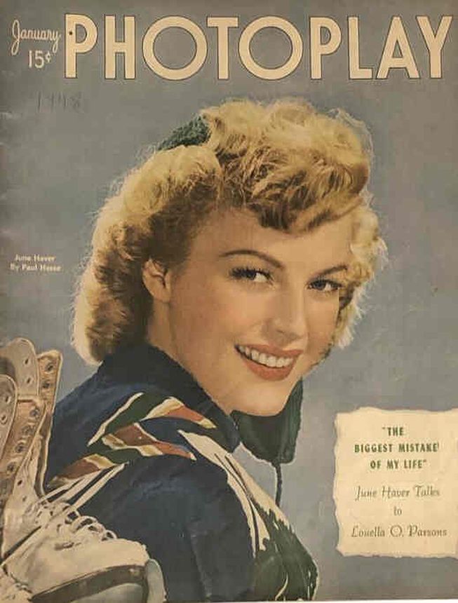PHOTOPLAY magazine side cover Issue 440 January 1948