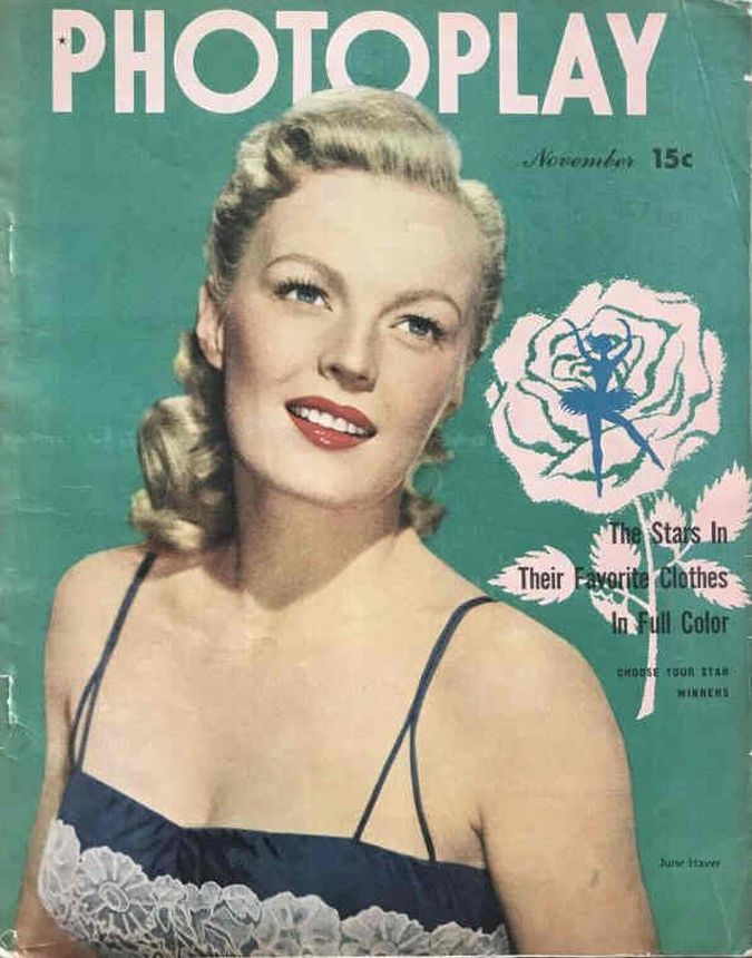 PHOTOPLAY magazine side cover Issue 462 November 1949