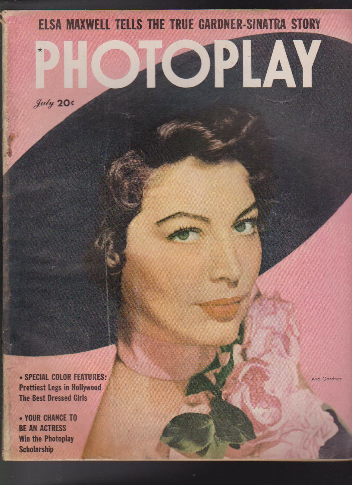 PHOTOPLAY magazine side cover Issue 482 July 1951