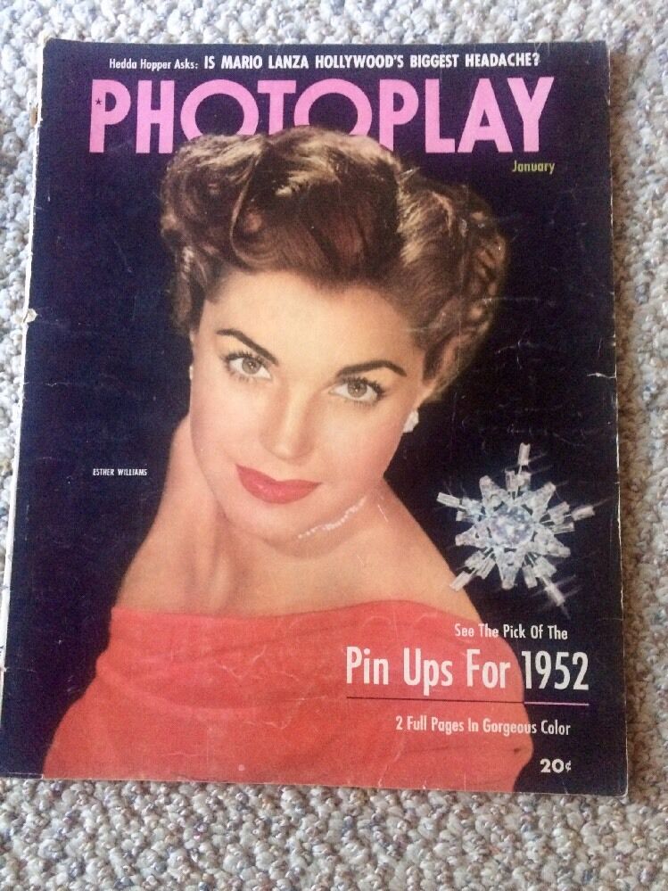 PHOTOPLAY magazine side cover Issue 488 January 1952