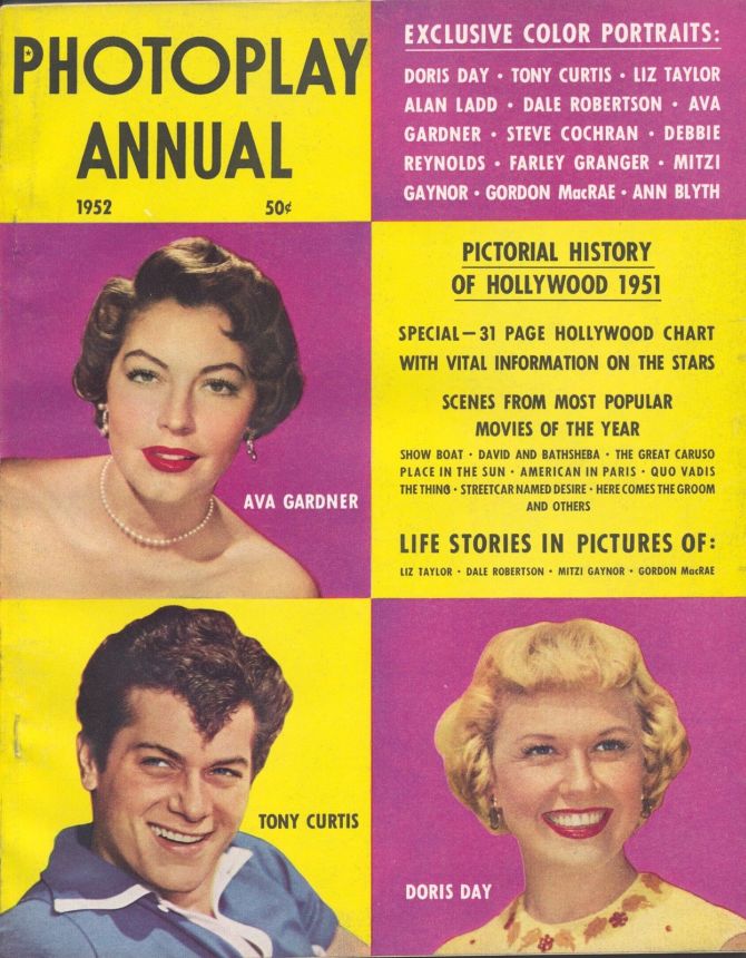 PHOTOPLAY magazine side cover Annual 1952
