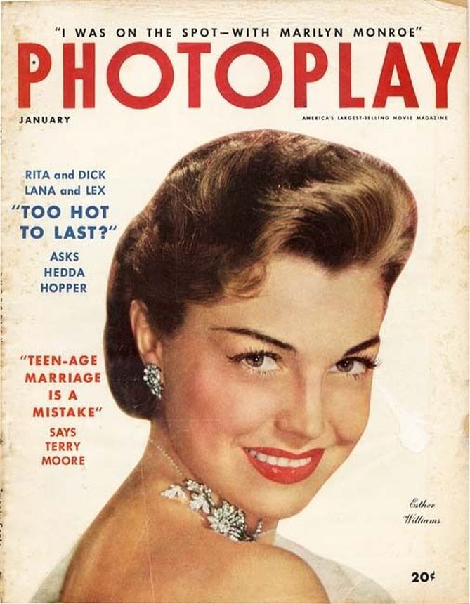 PHOTOPLAY magazine side cover Issue 512 January 1954