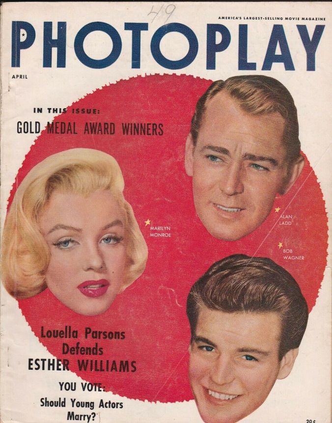 PHOTOPLAY magazine side cover Issue 515 April 1954