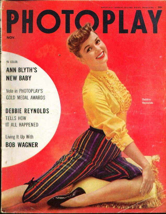 PHOTOPLAY magazine side cover Issue 522 November 1954