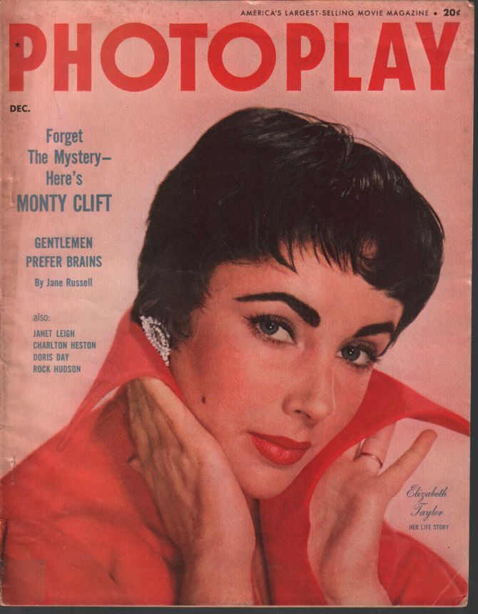 PHOTOPLAY magazine side cover Issue 523 December 1954