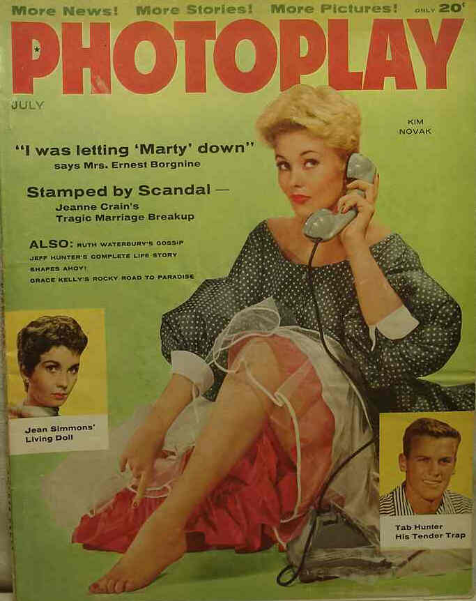 PHOTOPLAY magazine side cover Issue 542 July 1956