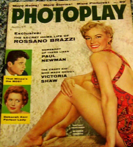PHOTOPLAY magazine side cover Issue 543 August 1956