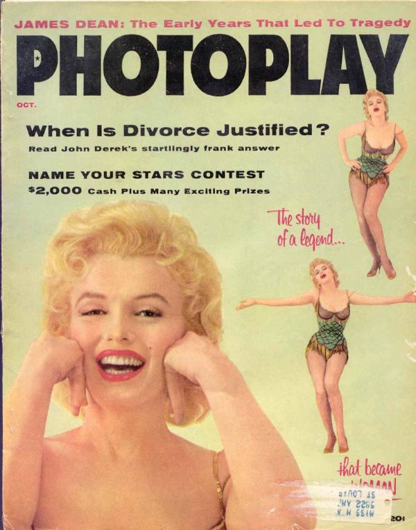 PHOTOPLAY magazine side cover Issue 545 October 1956