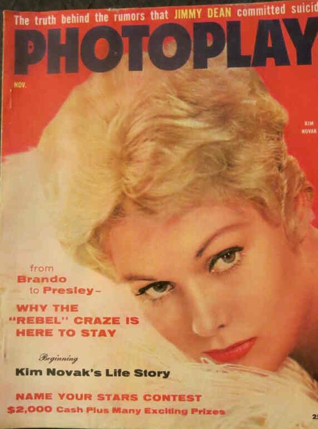 PHOTOPLAY magazine side cover Issue 546 November 1956