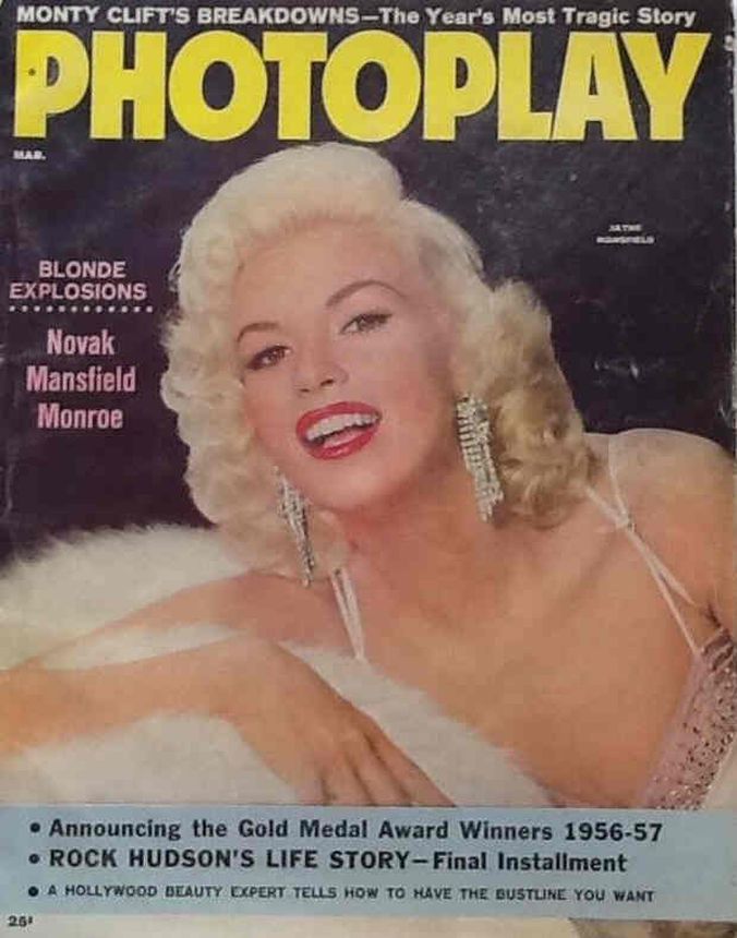 PHOTOPLAY magazine side cover Issue 550 March 1957